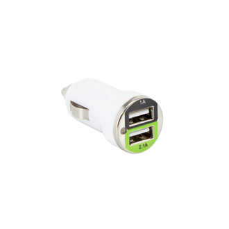 Auto punjač SBOX CC-221, 2xUSB-A, 10W, bijeli