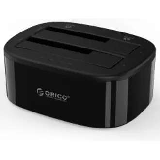 Docking stanica Orico 6228US3-C-EU-BK-BP, 2×2.5"/3.5" SATA HDD, funkcija kloniranja, USB-A 3.0