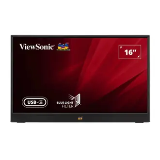 Eksterni monitor ViewSonic 16" VA1655, IPS, Mini HDMI, 2xUSB-C, Zvučnici, Full HD