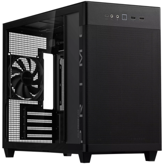 Kućište Asus Prime AP201 TG, Small tower, kaljeno staklo, bez napajanja, Micro ATX, crno