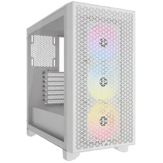 Kućište Corsair 3000D RGB Airflow, Mid tower, kaljeno staklo, bez napajanja, ATX, bijelo