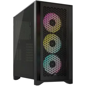 Kućište Corsair iCUE 4000D RGB Airflow, Mid tower, kaljeno staklo, bez napajanja, ATX, crno