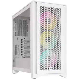 Kućište Corsair iCUE 4000D RGB Airflow, Mid tower, kaljeno staklo, bez napajanja, ATX, bijelo