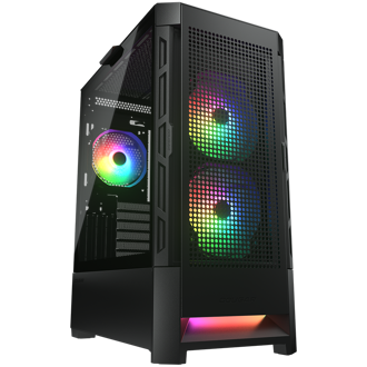 Kućište Cougar Airface RGB, Mid tower, kaljeno staklo, bez napajanja, E-ATX, crno