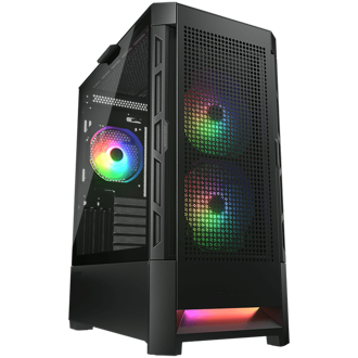 Kućište Cougar Duoface RGB, Mid tower, kaljeno staklo, bez napajanja, E-ATX, crno