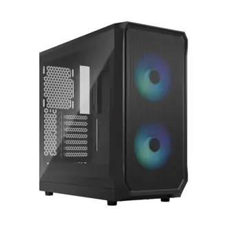 Kućište Fractal Focus 2 RGB Black TG, Mid tower, kaljeno staklo, bez napajanja, ATX, crno