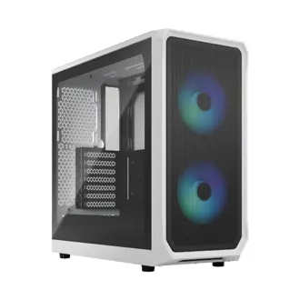 Kućište Fractal Focus 2 RGB White TG, Mid tower, kaljeno staklo, bez napajanja, ATX, bijelo