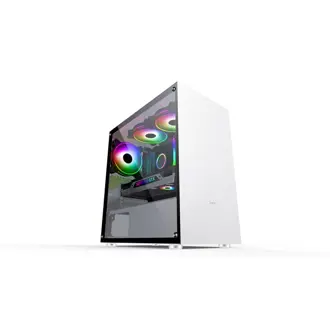 Kućište MS Fighter S301, Midi tower, kaljeno staklo, bez napajanja, Micro ATX, bijelo