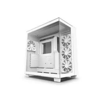 Kućište NZXT H9 Flow, Mid Tower, kaljeno staklo, bez napajanja, ATX, bijelo