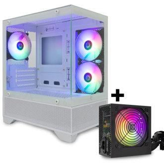 Kućište White Shark GCC-2304 Torpedo, Midi tower, kaljeno staklo, napajanje 500W, Micro ATX, RGB, bijelo