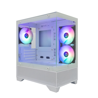 Kućište White Shark GCC-2304 Torpedo, Midi tower, kaljeno staklo, bez napajanja, Micro ATX, RGB, bijelo