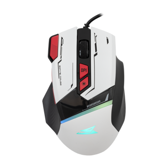 Miš Baracuda BGM-042 Manta, žičani, gaming, 12800DPI, RGB, bijeli