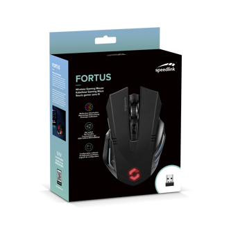 Miš Speedlink Fortus, bežični, gaming, 2400DPI, LED, crveno-crni