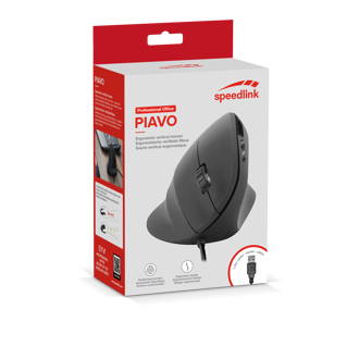 Miš Speedlink Piavo, žičani, vertikalni, ergonomski, crni