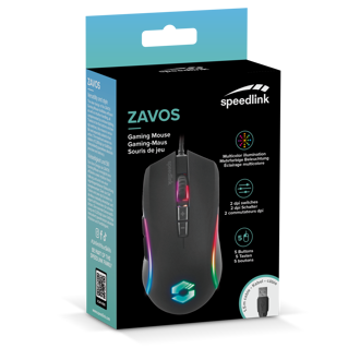 Miš Speedlink Zavos, žičani, gaming, 6400DPI, RGB, crni
