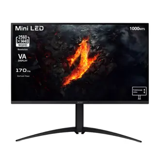 Monitor Acer 27" Nitro XV275UP3biiprx, UM.HXXEE.301, Mini LED VA, gaming, AMD FreeSync Premium 165Hz (170Hz OC), HDR1000, 2xHDMI, DP, Pivot, 2K