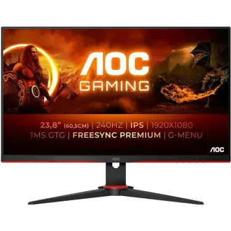 Monitor AOC 23.8" 24G2ZE, IPS, gaming, AMD FreeSync Premium 240Hz, 0.5ms, 2xHDMI, DP, Full HD