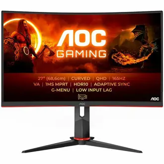 Monitor AOC 27" CQ27G2S, VA, gaming, Adaptive-Sync 165Hz, 1ms, HDR10, 2xHDMI, DP, Zakrivljeni 1500R, 2K