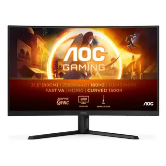 Monitor AOC 31.5" CQ32G4VE, Fast VA, gaming, Adaptive-Sync 180Hz, 0.5ms, HDR10, 2xHDMI, DP, Zakrivljeni 1500R, 2K