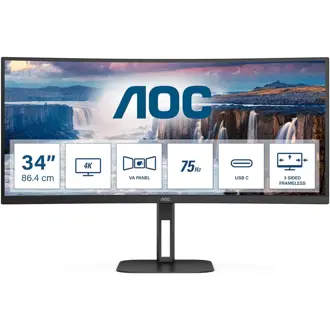Monitor AOC 34" CU34V5C, VA, AMD FreeSync 100Hz, 1ms, HDMI, DP, 4xUSB 3.2, USB-C, Zvučnici, Zakrivljeni 1500R, 3440x1440