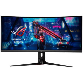 Monitor Asus 34.14" ROG Strix XG349C, Fast IPS, gaming, Adaptive-Sync, NVIDIA G-Sync 144Hz (180Hz OC), 1ms (GTG), HDR400, HDMI, DP, 2xUSB 3.2, USB-C, Zakrivljeni 1900R, Zvučnici, 3440x1440