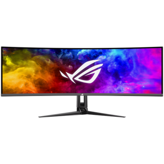Monitor Asus 49" ROG Swift PG49WCD, QD-OLED, gaming, AMD FreeSync Premium, NVIDIA G-Sync 144Hz, 0.03ms (GTG), HDR400, HDMI, DP, 4xUSB, USB-C, Zakrivljeni 1800R, 5120x1440
