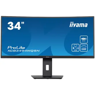Monitor Iiyama 34" ProLite XCB3494WQSN-B5, VA, AMD FreeSync Premium 120Hz, 0.4ms, HDMI, DP, 3xUSB 3.0, USB-C, RJ45, Zakrivljeni 1500R, Zvučnici, 3440x1440