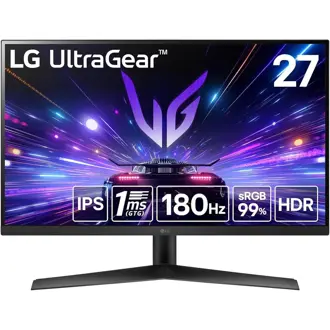Monitor LG 27" 27GS60F-B, IPS, gaming, NVIDIA G-Sync, AMD FreeSync 180Hz, 1ms (GTG), HDR10, HDMI, DP, Full HD