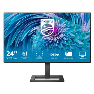 Monitor Philips 23.8" 241E2FD, IPS, AMD FreeSync 75Hz, 1ms, VGA, DVI, HDMI, DP, Full HD