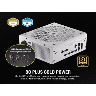Napajanje Corsair RM1000x Shift, 1000W, 80+ Gold, modularno, ATX, bijelo