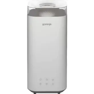 Ovlaživač zraka Gorenje H50W, ultrazvučna tehnologija, LED zaslon, automatsko isključivanje, kapacitet 210 ml/sat, za prostore do 20 m2, bijeli, 2 god