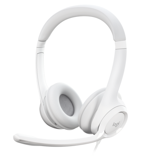 Slušalice Logitech H390, žičane, USB, mikrofon, on-ear, bijele