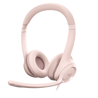 Slušalice Logitech H390, žičane, USB, mikrofon, on-ear, roze