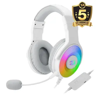 Slušalice Redragon Pandora H350W RGB, žičane, gaming, mikrofon, over-ear, RGB, PC, PS4, Xbox, bijele
