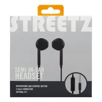 Slušalice Streetz HL-W106, žičane, mikrofon, in-ear, crne
