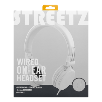 Slušalice Streetz HL-W203, žičane, mikrofon, on-ear, bijele