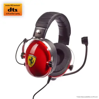 Slušalice Thrustmaster T.Racing Scuderia Ferrari Edition DTS, žičane, gaming, mikrofon, over-ear, PC, PS4, Xbox, Switch, crno-crvene