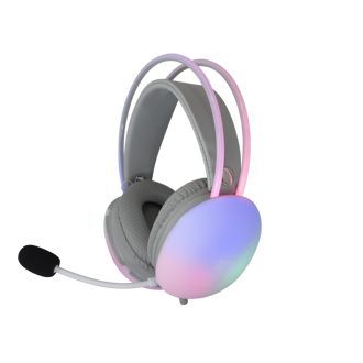 Slušalice White Shark GH-2342 Firefly, žičane, gaming, mikrofon, over-ear, RGB, PC, PS4, PS5, Xbox, bijele