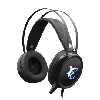 Slušalice White Shark Margay GH-1947, žičane, gaming, mikrofon, on-ear, LED, PC, crne