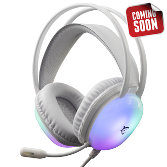 Slušalice White Shark Peacock GH-2444, žičane, gaming, mikrofon, over-ear, PC, PS4, PS5, Xbox, RGB, bijele