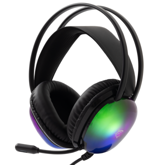 Slušalice White Shark Peacock GH-2444, žičane, gaming, mikrofon, over-ear, PC, PS4, PS5, Xbox, RGB, crne