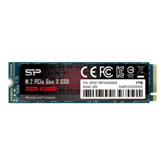 SSD Silicon Power P34A80, 1TB, M.2 NVMe PCIe Gen3, R3400/W3000