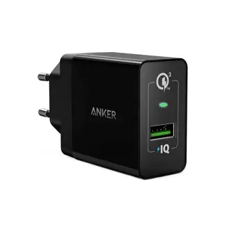 Strujni punjač Anker PowerPort+ 1, Quick Charge 3.0 18W, USB-A, crni