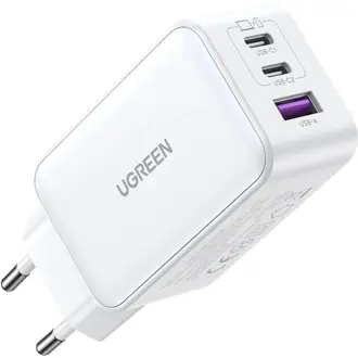 Strujni punjač Ugreen GaN PD, 65W, USB-A, 2xUSB-C, bijeli