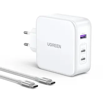 Strujni punjač Ugreen Nexode, 140W, USB-A, 2xUSB-C, bijeli