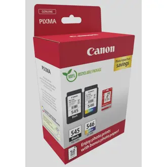 Tinta Canon PG-545 + CL-546, 8287B008, 2 Black + 1 Color (Multipack) + Foto papir Canon Photo Paper GP-501