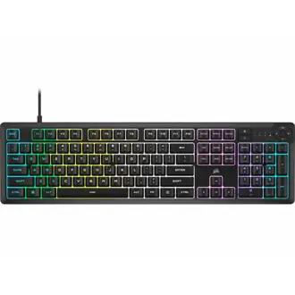 Tipkovnica Corsair K55 Core RGB, žičana, gaming, membranska, US Layout, RGB, crna