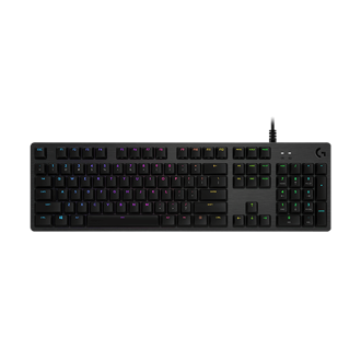 Tipkovnica Logitech G512, žičana, gaming, mehanička, brown switches, US Layout, RGB, crna
