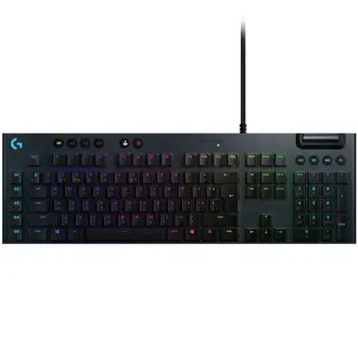 Tipkovnica Logitech G815 Lightsync, žičana, gaming, mehanička, GL clicky switches, RGB, US Layout, crna