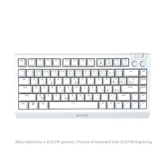 Tipkovnica Razer BlackWidow V4 75%, žičana, gaming, mehanička, orange switches, US/HR Layout, RGB, bijela, RZ03-05001700-R3M1